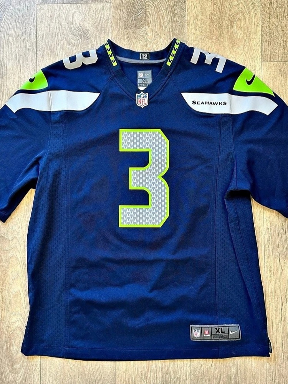 Nike Russell Wilson Seattle Seahawks Nike On Field Game Jersey #3 Blue & Green